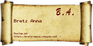 Bretz Anna névjegykártya