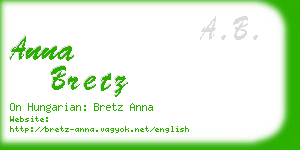 anna bretz business card